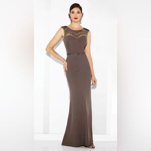 Elegant Brown Sleeveless Prom Dress